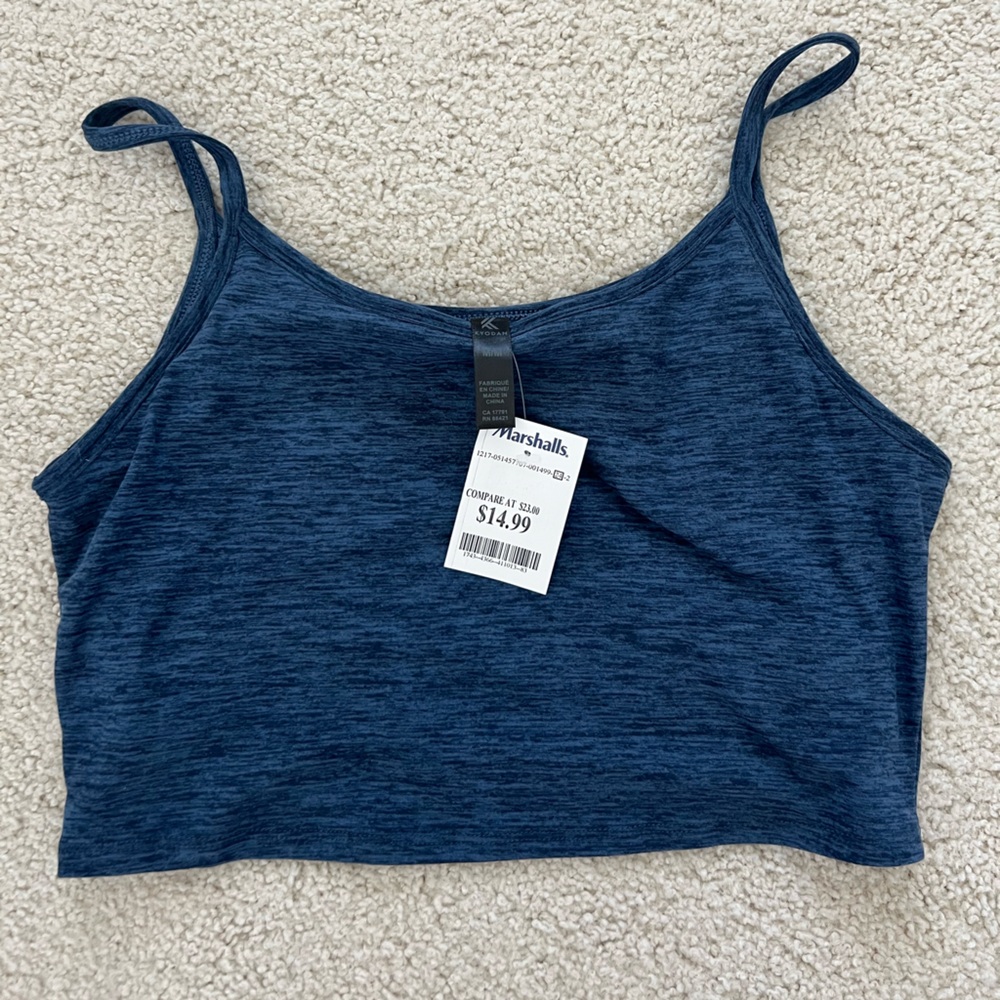 Kyodan Heather Blue Crop Tank Top
